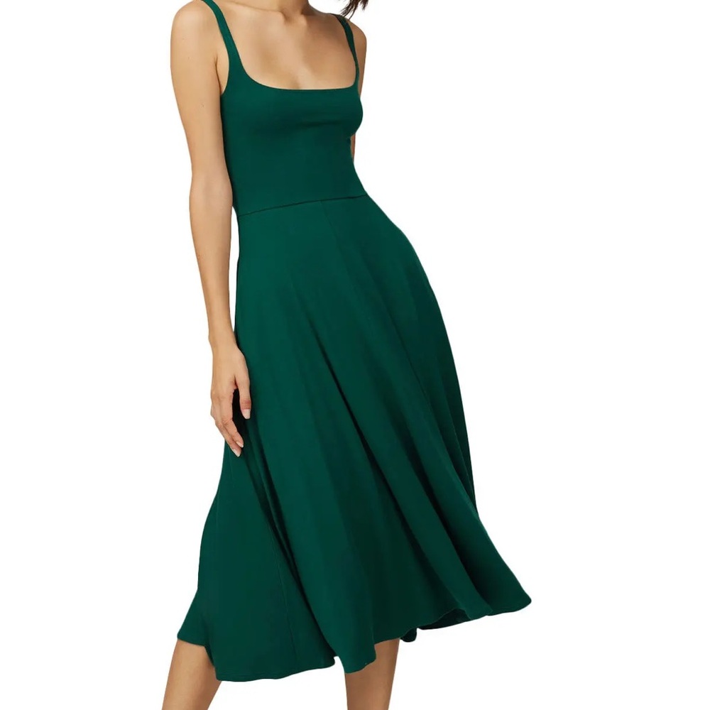 Reformation “Mary” Emerald Spruce Green Midi Dress